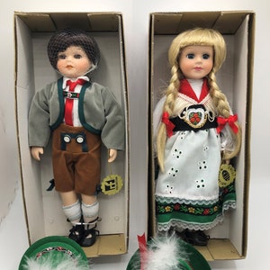 Vintage German Porcelain Dolls Boy and Girl by Chili Creations
