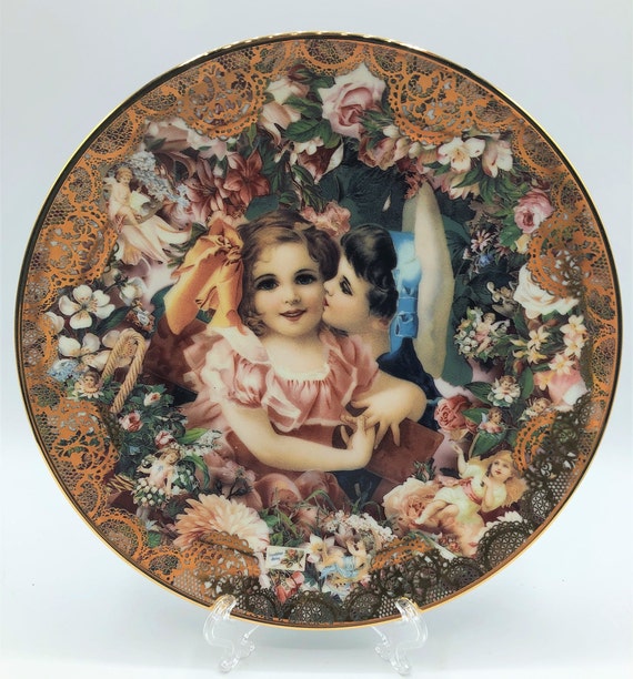 【希少・廃盤品】Gibson Romantic豪華20点フルセット ヴィンテージ Dearest Kiss From Romantic Victorian Keepsakes Plate Collection
