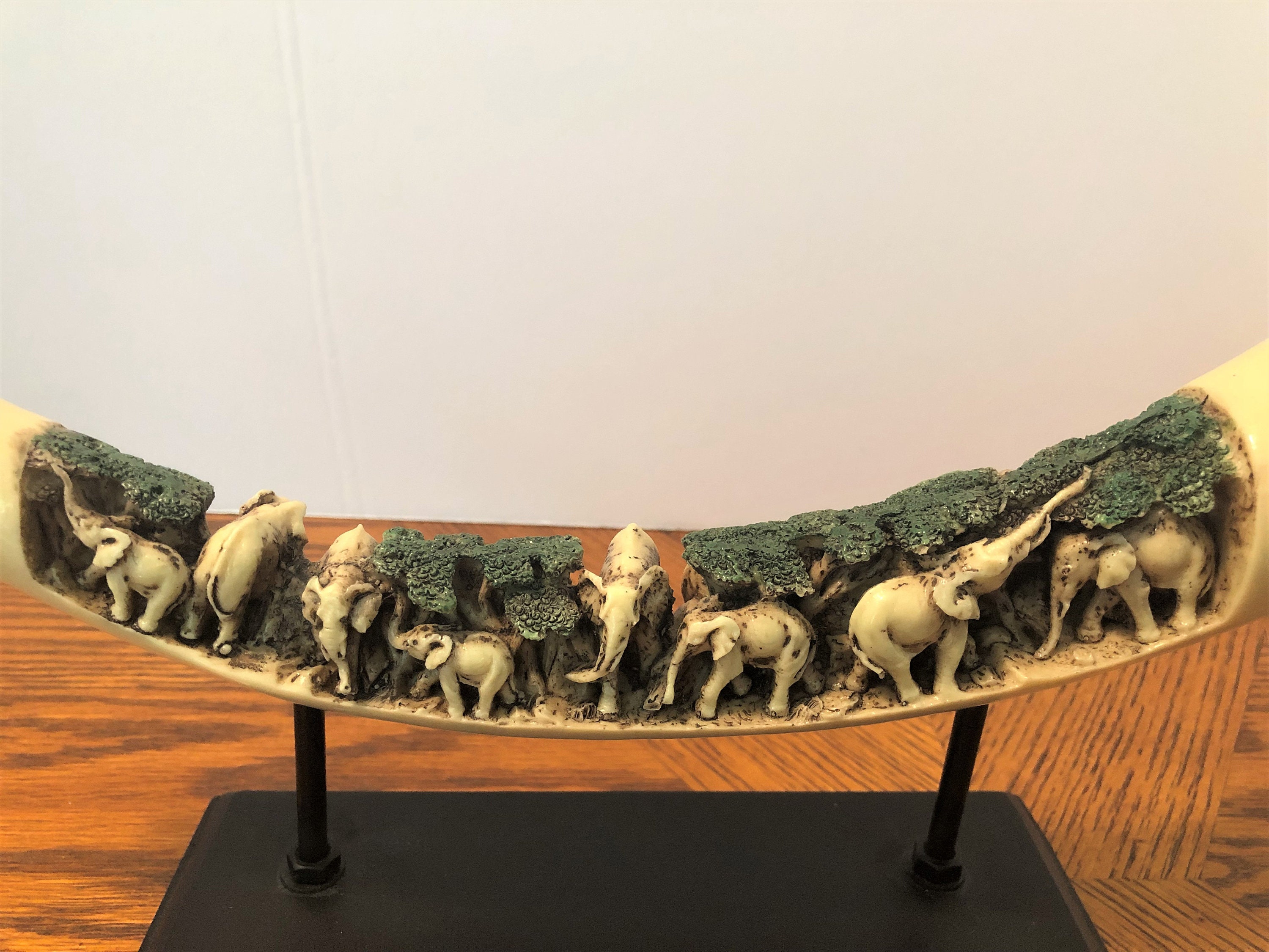 Lucky Elephants Tusk Sculpture African Art Decor Elephant Etsy