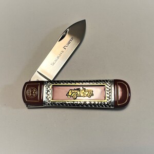 FRANKLIN MINT : DEER COLLECTOR KNIFE W/ BLACK STORAGE POUCH
