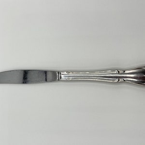 1851 William Rogers Stainless Arbor Rose-True Rose Dinner Knife by Oneida Silver. Vintage 1970&#39;s.