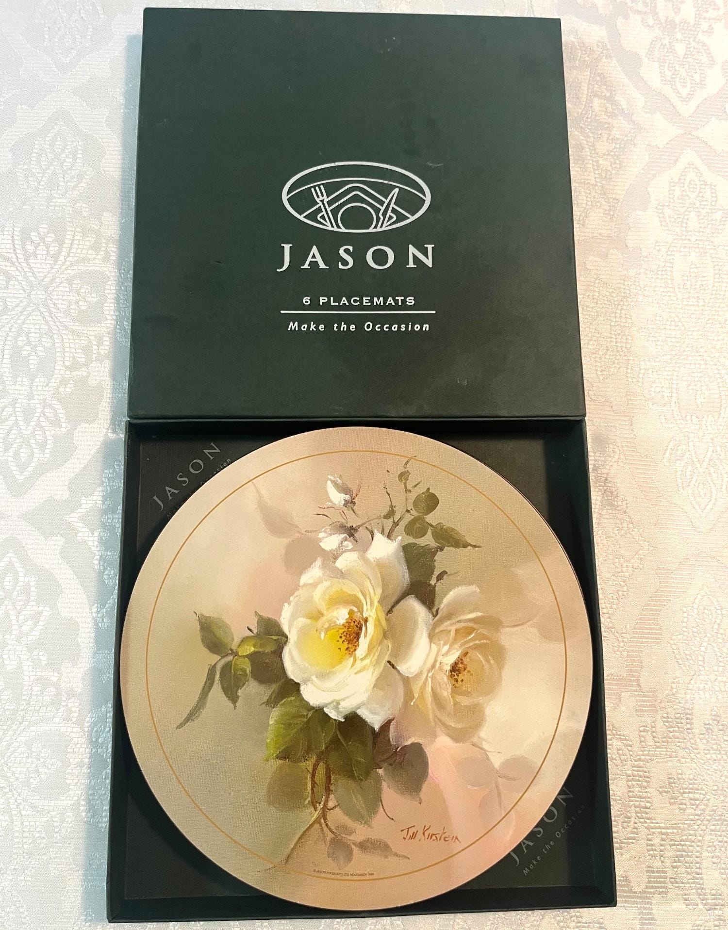 Jason place mat  6点セット Jason Products Fragrant Blooms Rose-themed Placemats Set of 6 by