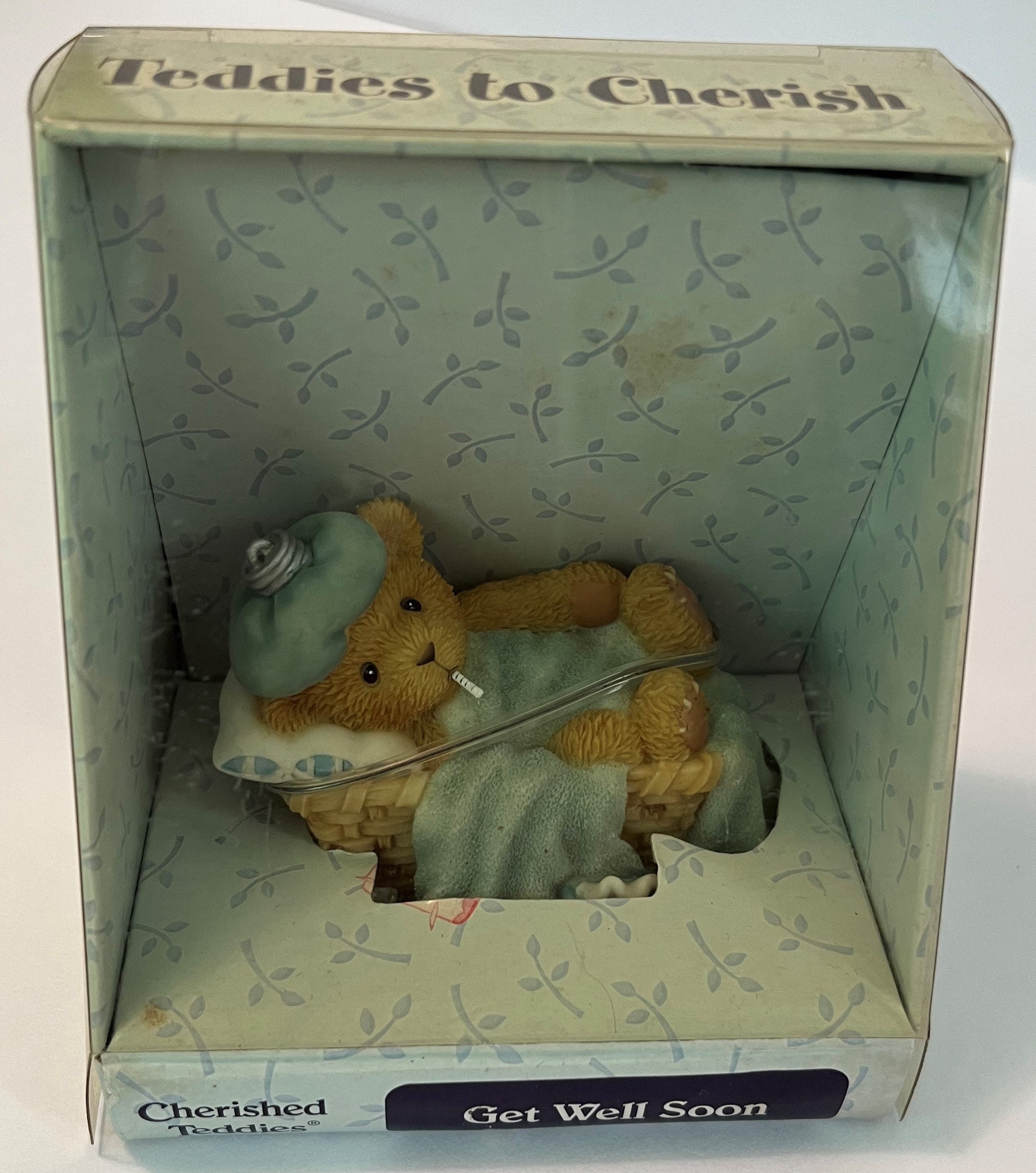 Cherished Teddies Get Well Soon Figurine. Bear in Bed With Thermometer, Hot Water Bottle and Blanket. Get Well Gift. - Etsy Cherished Teddies Get Well Soon Figurine. Bear in Bed With Thermometer, Hot Water Bottle and Blanket. Get Well Gift. - Etsy