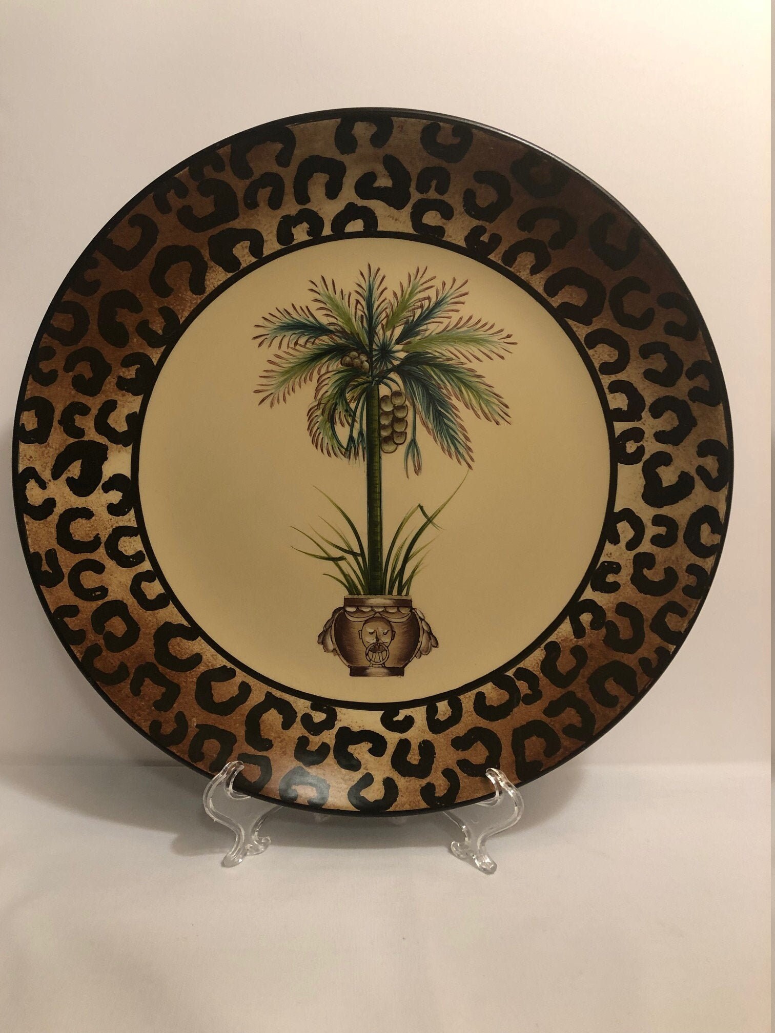 Decorative 10 Plate with Coconut Tree in Exotic Pot with Etsy