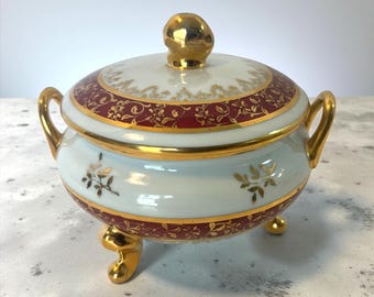 リモージュ・カステル・フランス コバルトブルーと22金の磁器製灰皿