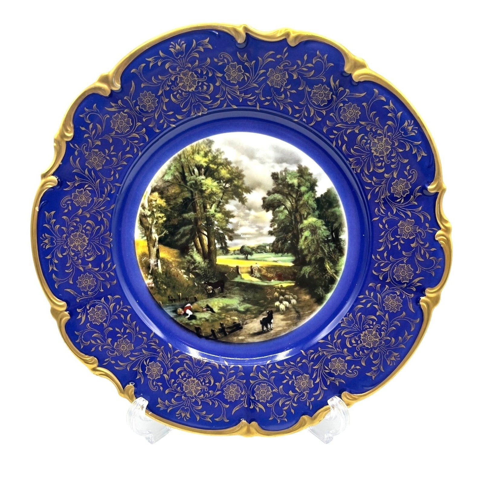 Waldershof Bavaria 陶器 灰皿 アザミ柄 金彩　1920年代 Bavaria Waldershof Handarbeit 22 Karat Gold Decorative Plate With