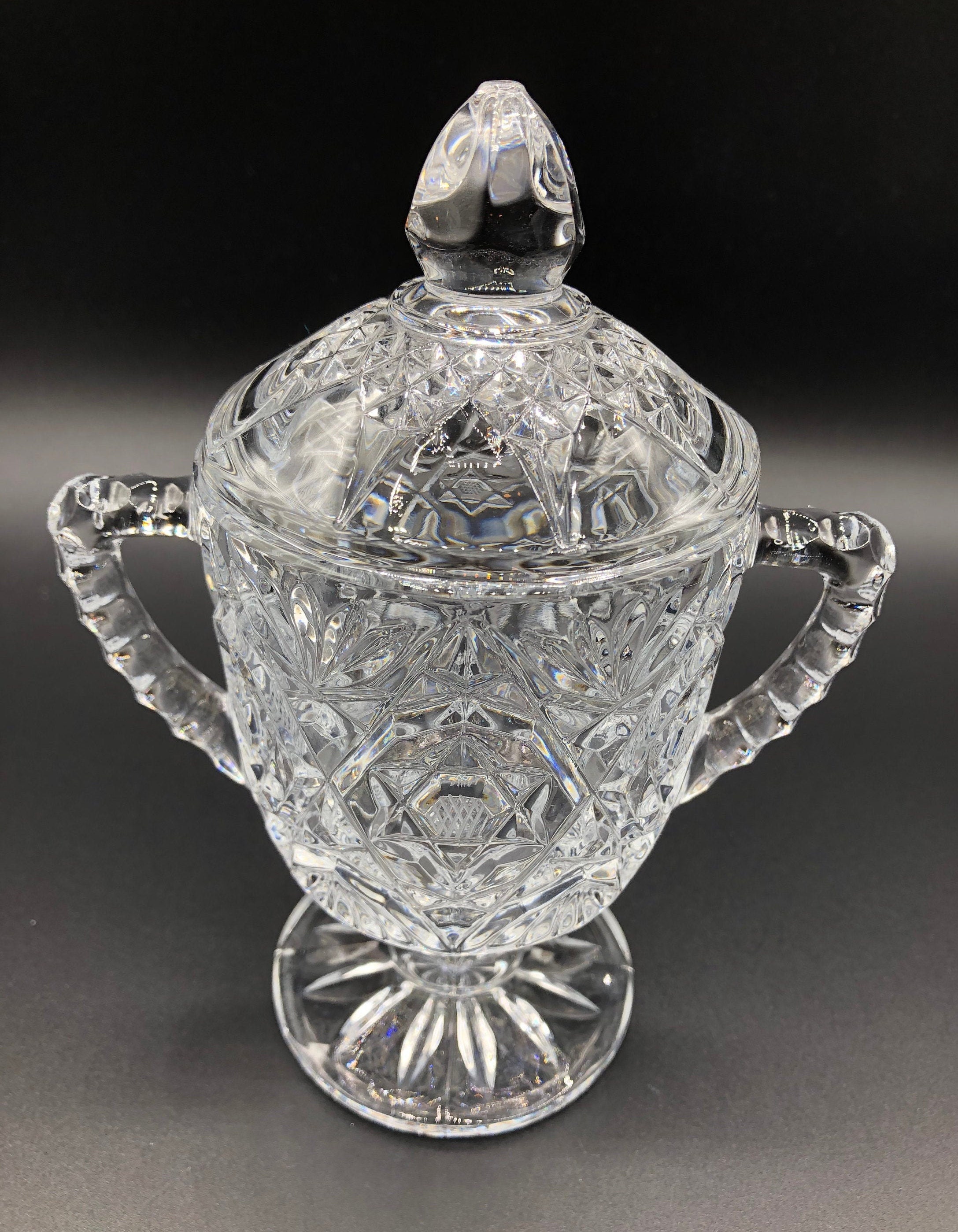 Vintage Crystal Sugar and Creamer Set. Brilliant Footed Etsy