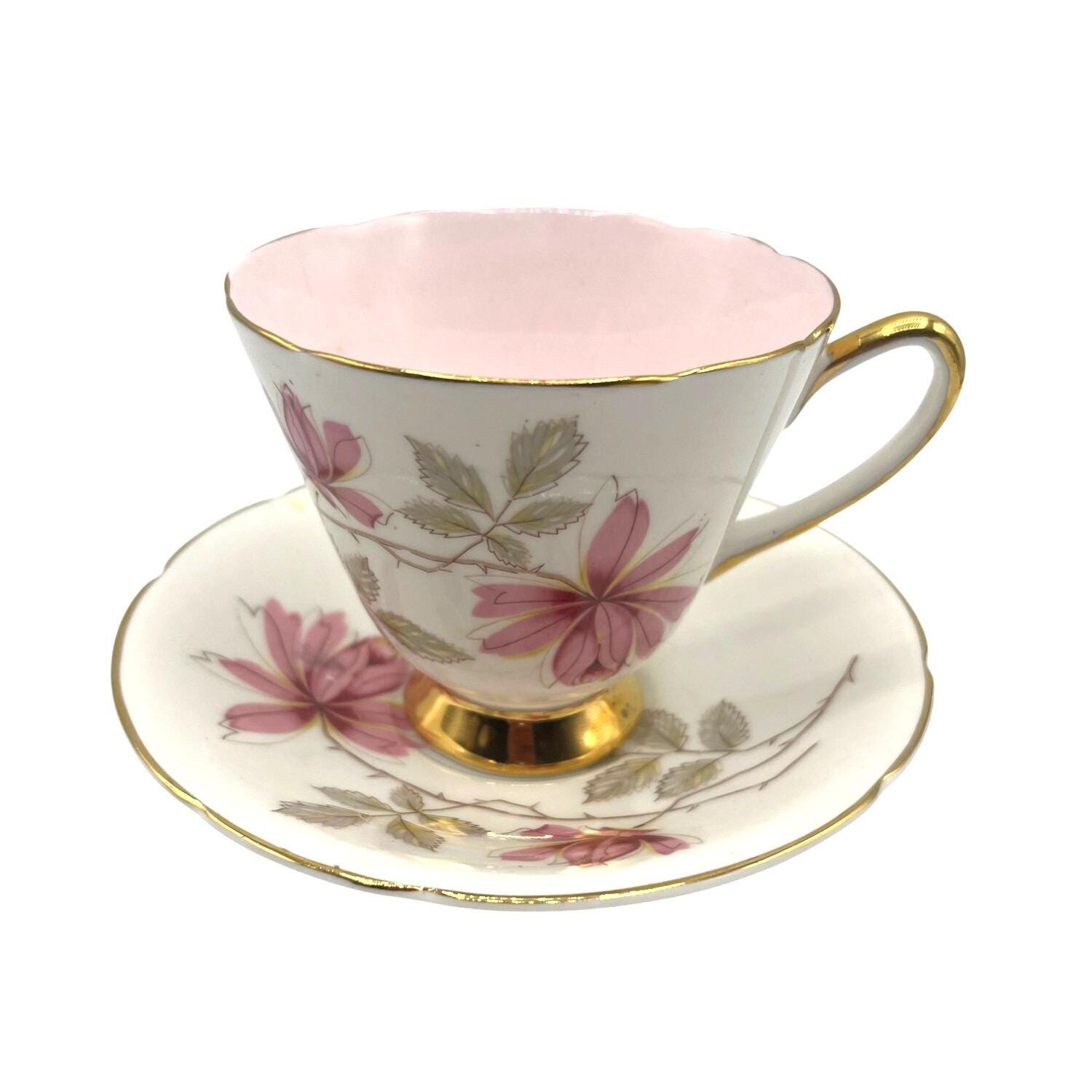 Vintage Old Royal Bone China Est 1846 Tea Cup & Saucer Pink