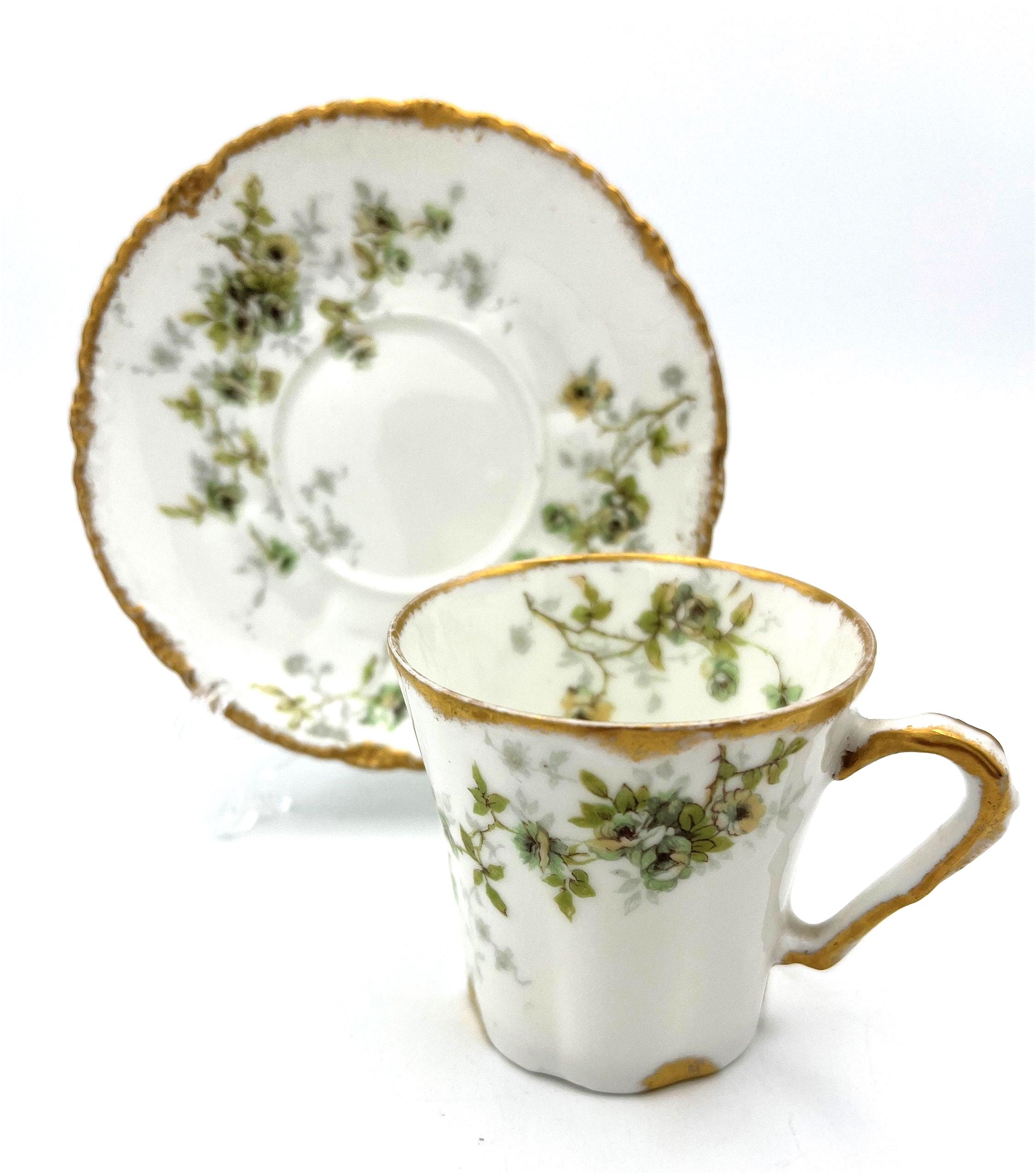Antique Theodore Haviland Limoges France Tea Cup and Saucer. Early