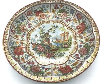 1971 Daher Decorated Ware Tin Bowl With Gorgeous Colorful Flowers