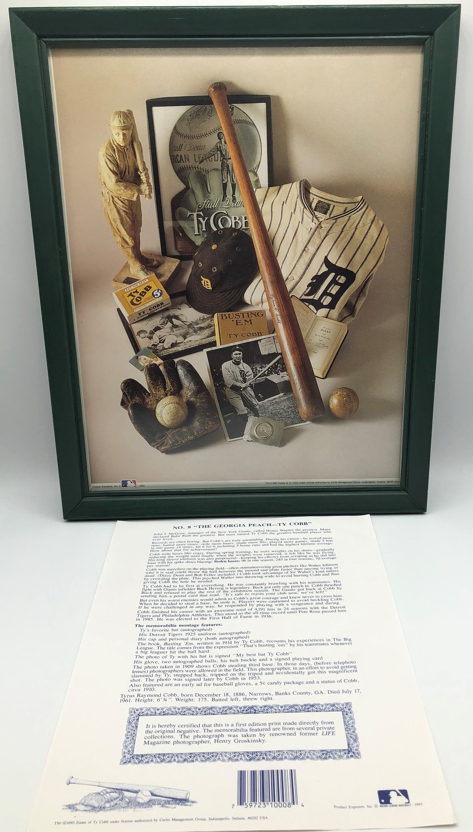Ty Cobb's Memorabilia First Edition Print made directly Etsy