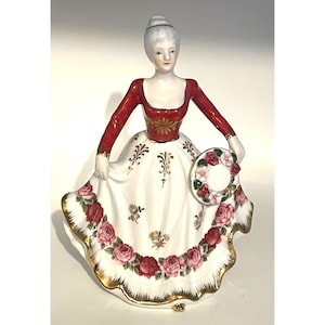 Victorian Woman Figurine Red Dress - Etsy