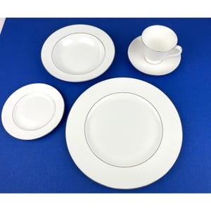 Choose One - Wedgwood Signet Platinum Bone China Dinner Plate Cup and Saucer Soup Bowl Bread Plate