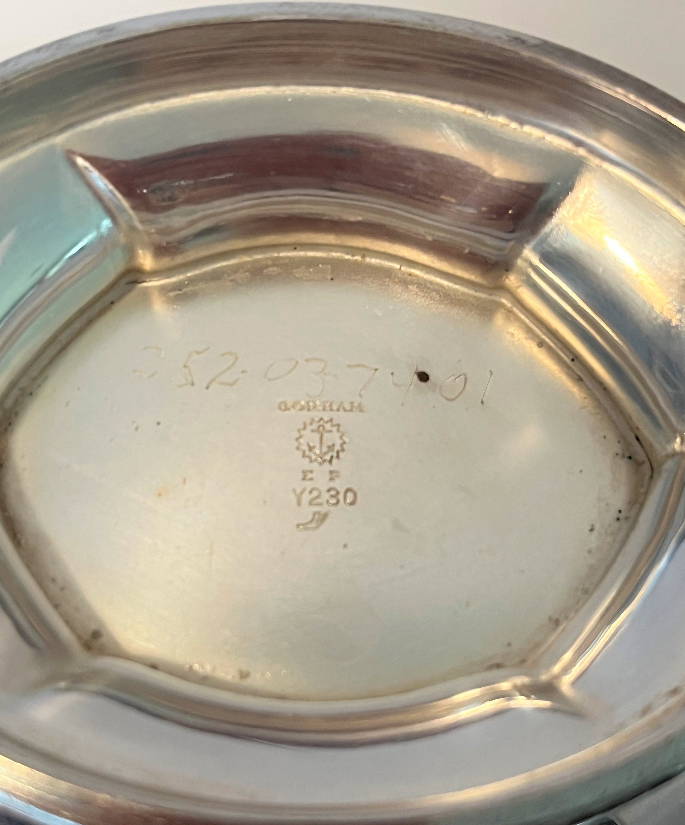 Vintage Gorham Silver Plate Gray Boat and Underplate. 8.25