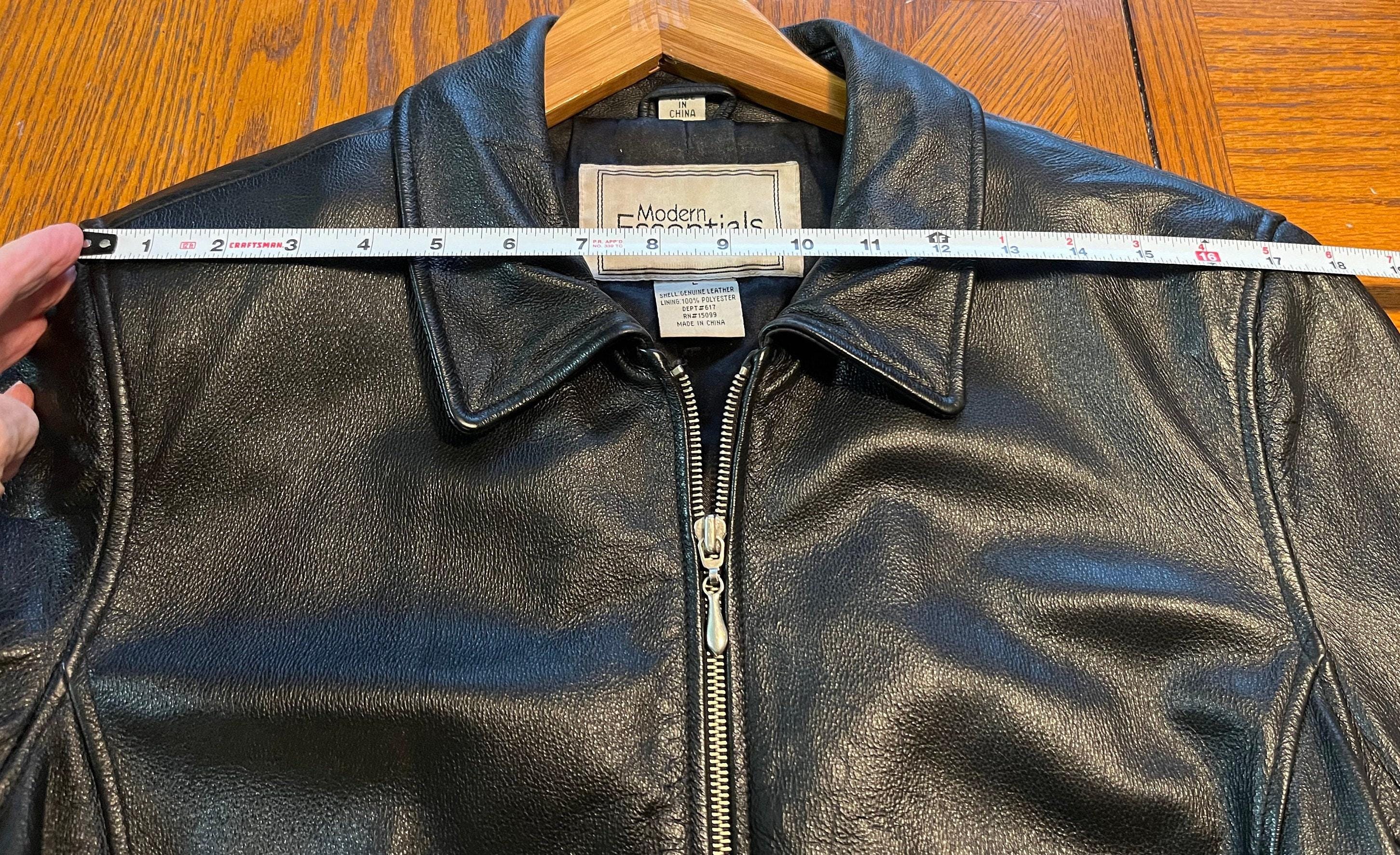 Veste En Cuir Fashion Elements – Taille M, Noire, Doublure Polaire, Occasion Très Bon état