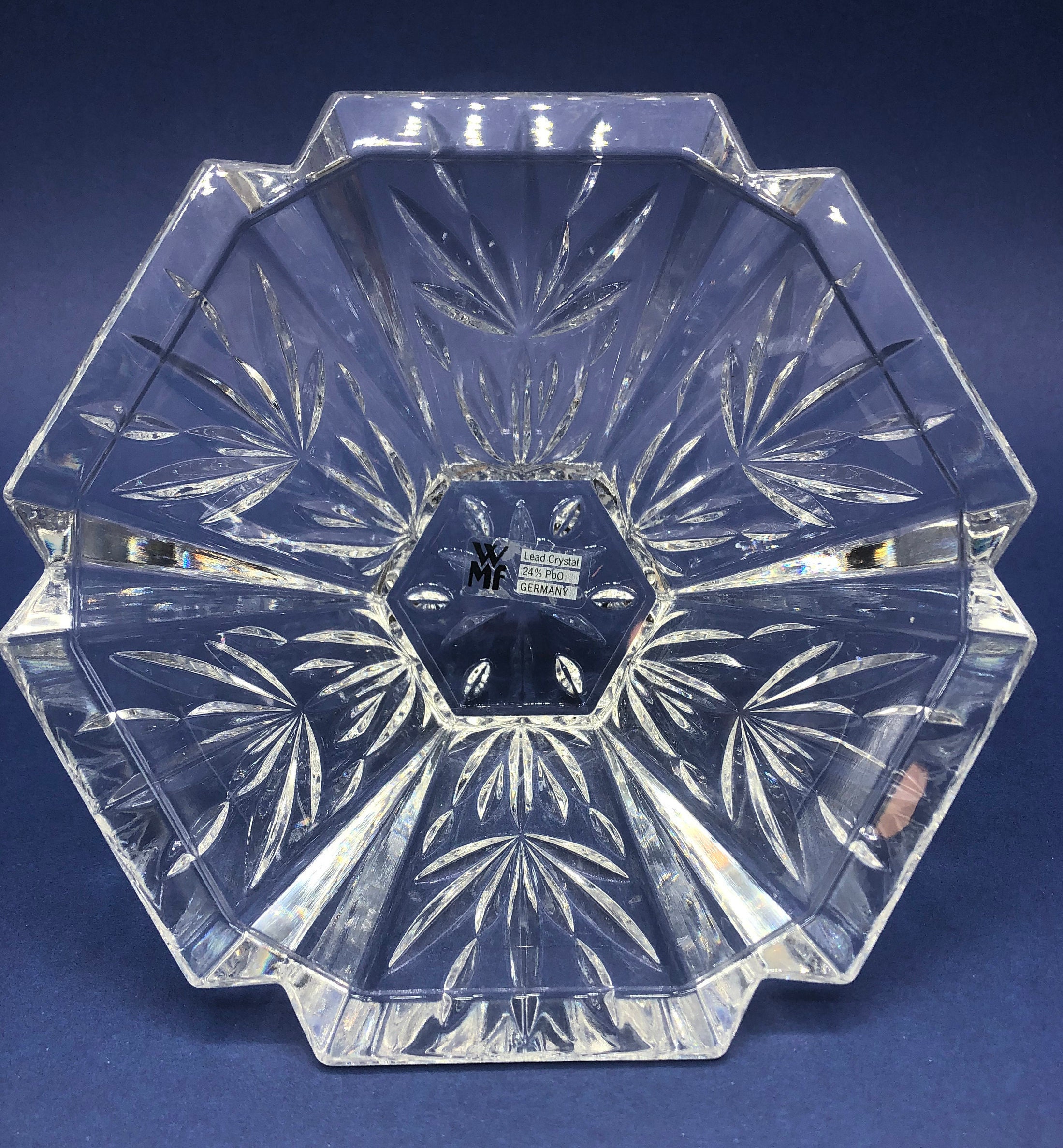 24 Lead Crystal 5.5 Bowl by WMf of Germany with 6 sides Etsy