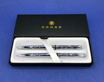 Cross Luxury Gift Set Black Lacquer Ballpoint Pen & 0.7mm Pencil Great For Dad! 