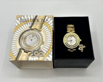 Elizabeth Taylor White Diamonds Gold Tone Watch Rhinestone Bezel NIB $_12.JPG?set_id=880000500F main image 2