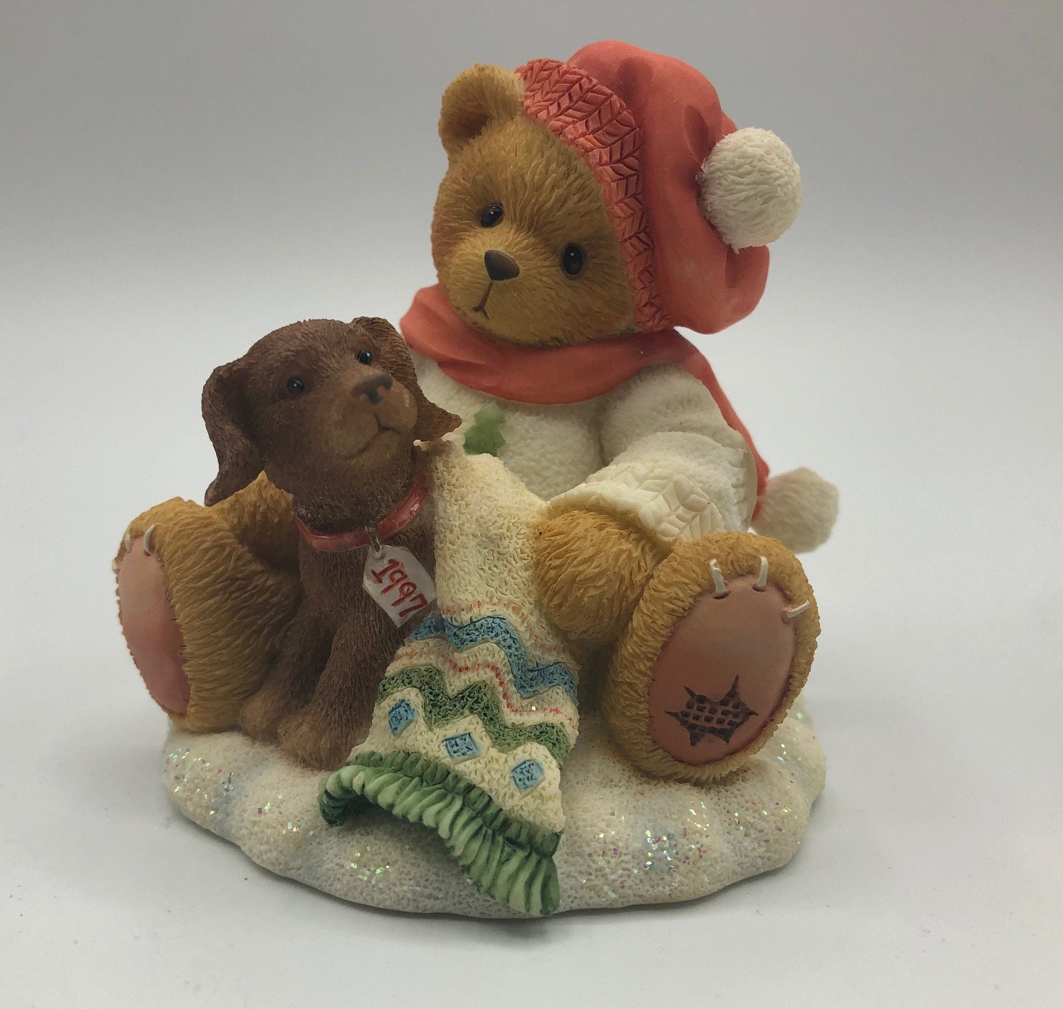 1997 Cherished Teddies Figurine, Lee With Sweet Puppy, 