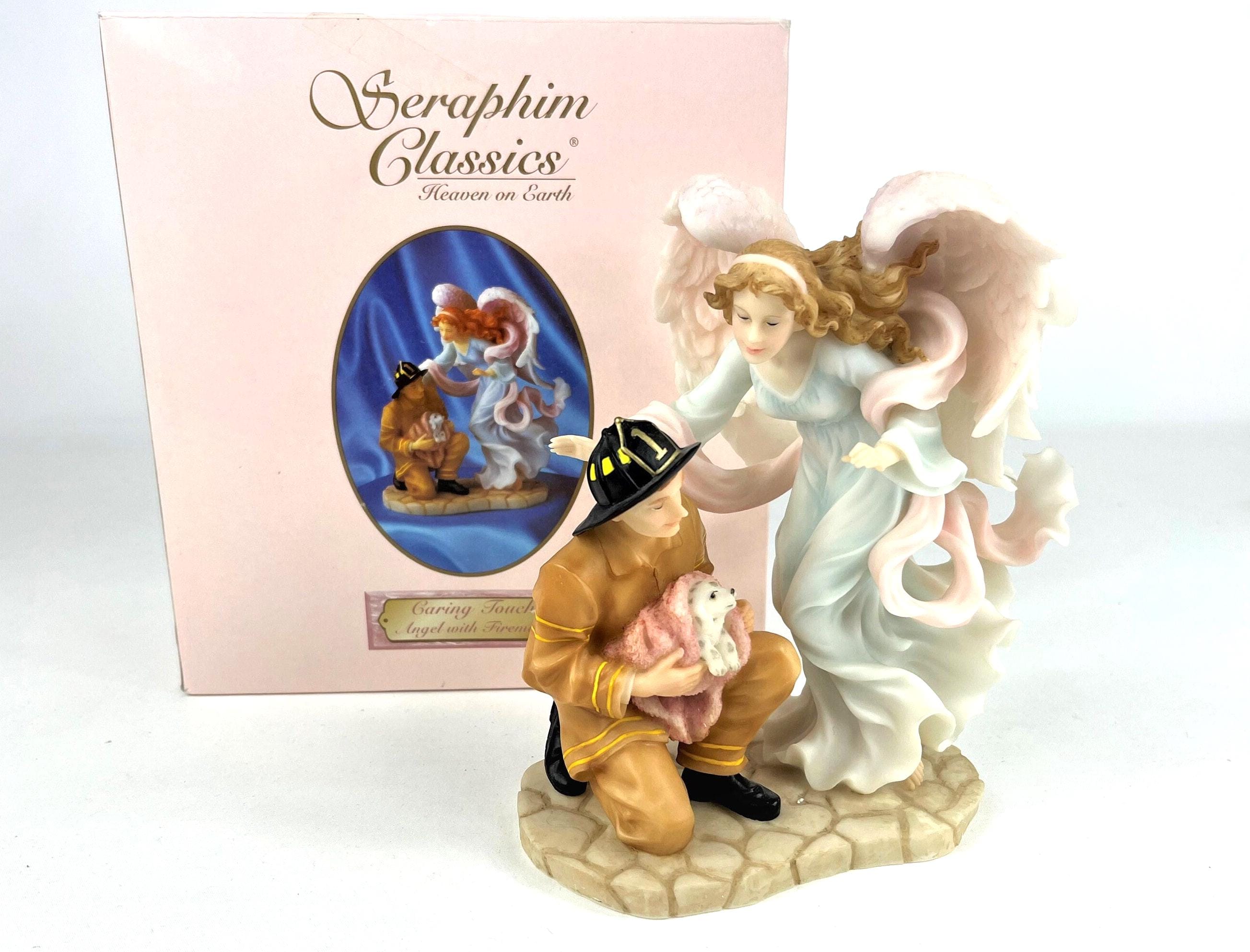 Seraphim Classics Caring Touch Angel With Fireman Heaven on Earth