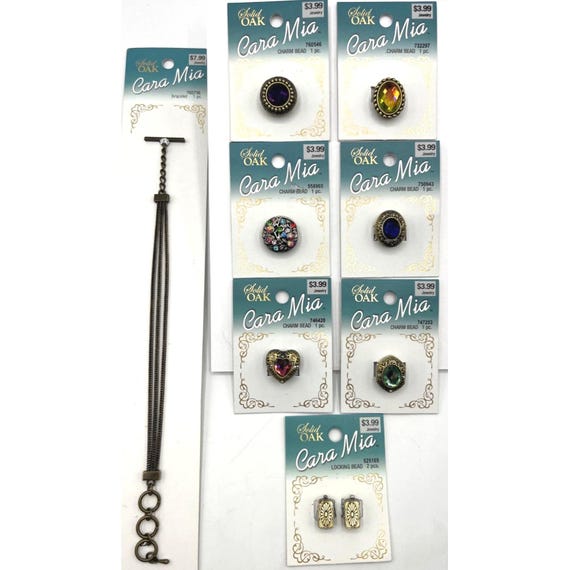 Cara Mia Adjustable Antique Gold Tone Charm Brace… - image 1