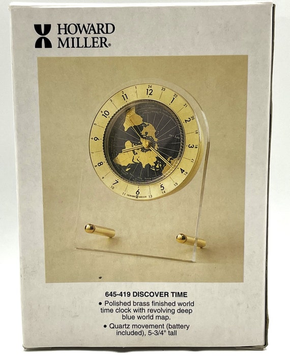 Vtg 1959 Howard Miller World Time Zone Lighted Oak Wall