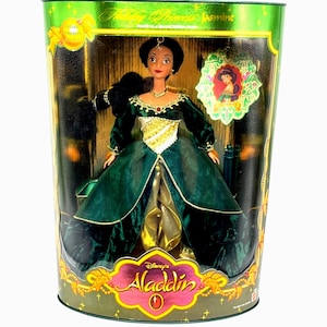 Disney Aladdin 1999 Holiday Princess Jasmine Doll Special Edition w Ornament NIB