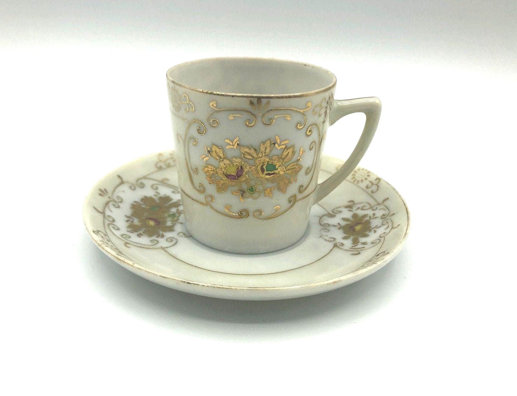 1940s S.G.K. China Demitasse Cup and Saucer Made in Occupied Japan
