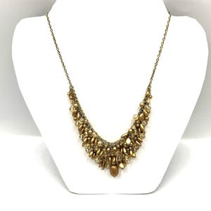 パ*チ様 ゴールドカラー アクセサリー まとめ売り ヴィンテージ レトロ Crown PD Premier Designs Beaded Necklace Vintage 1980 Gold Tone