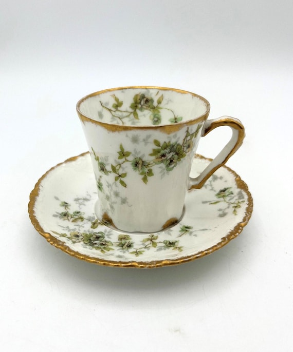 Antique Theodore Haviland Limoges France Tea Cup and Saucer Antique Theodore Haviland Limoges France Tea Cup and Saucer
