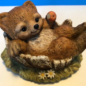 Masterpiece Porcelain Bear Cub Figurine Circa 1986