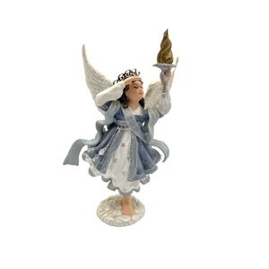 Charmant engelbeeldje met vlam Enesco 2000 Dawn Angels Beside Me-serie