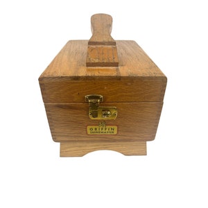 Vintage Griffin Shinemaster Wooden Shoe Shine Box Shoe Caddie and Accessories Storage