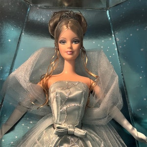 2001 Barbie Doll Collector Edition Light Blue Gown With Silver - Etsy