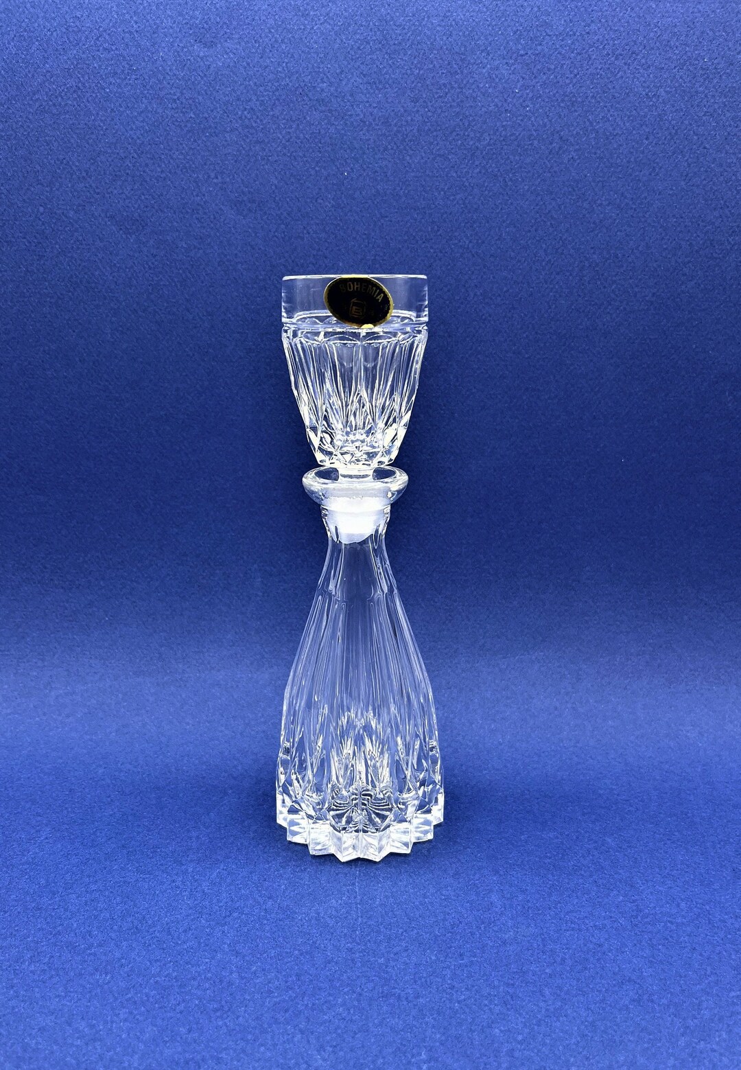 Bohemia 24 Lead Crystal Small Cut Glass Decanter and Small Crystal Cup