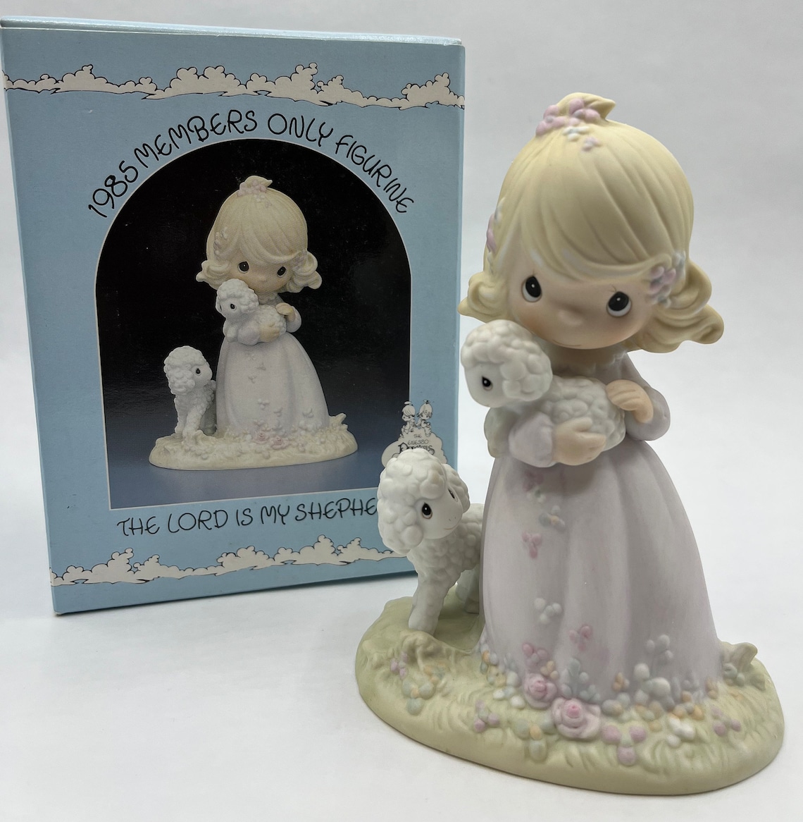 1985 Precious Moments Members Only Figurine Girl With Lambs - Etsy