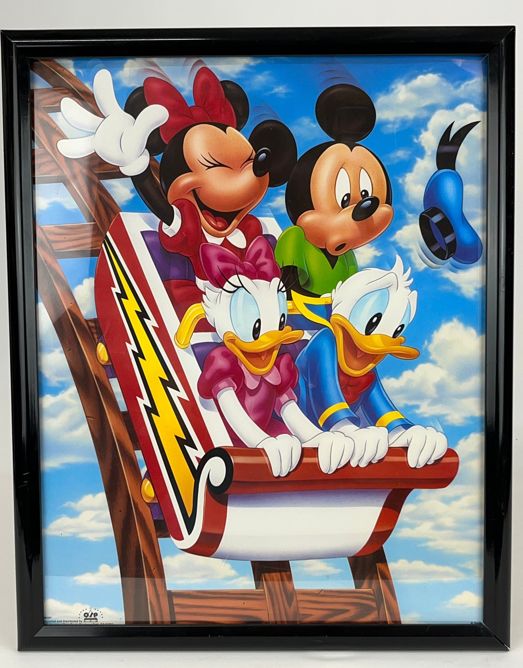 ポスター Disney character photo frame Large Disney Framed Poster Mickey and Friends Rollercoaster Ride
