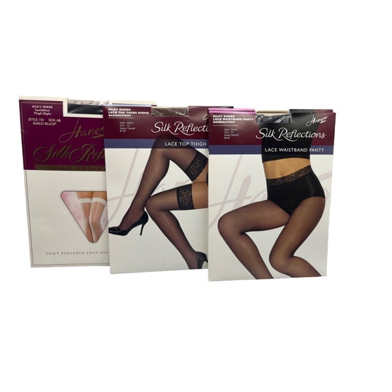 Hanes silk reflections barely black hot sale