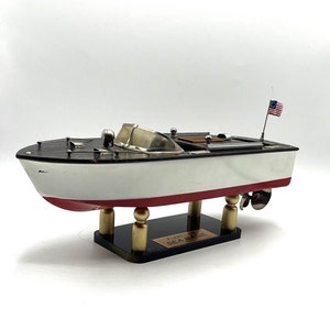 Model Boat Battery Powered Fleet Line Sea Babe Toy Speed Boat Motor Cruiser 13&quot; long with Original Box