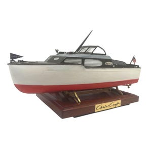Chris Craft Model Boat Express Cruiser Built Up Yacht Model 10&quot; Long Custom Base