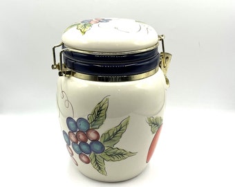 Keramikbehälter mit Früchten und Beeren für Knott's Berry Farm Silikondichtung mit Druckknopfverschluss 15 cm breit x 23 cm hoch
