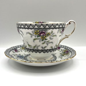 Antique Victoria C & E Bone China Cup and Saucer Made in England Rare Spring Flower Floral Pattern