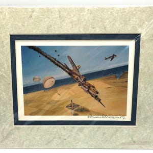 Aviation Art Print of a Original Painting  by Marcus W Stewart Jr. Signed by the artist. With double matting 8&quot; x 10&quot;