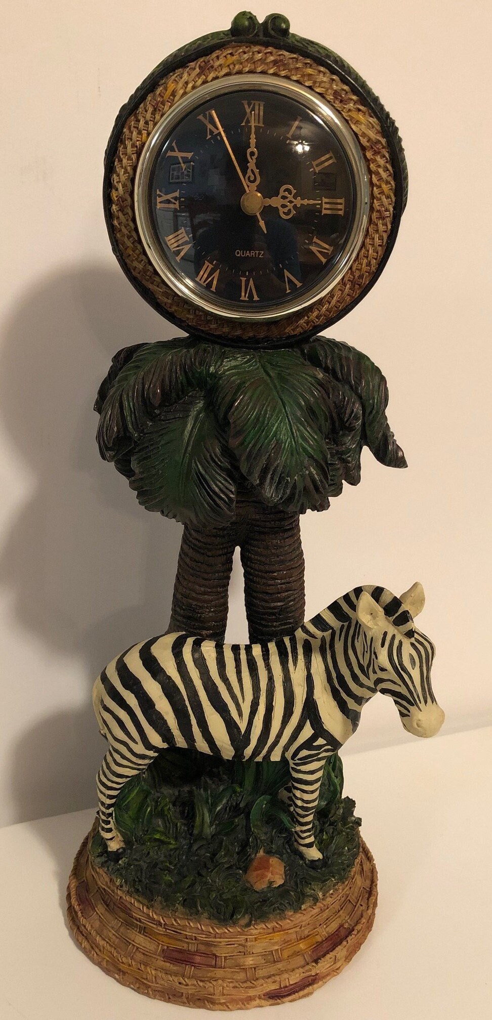 Zebra Clock Sculptured in the Grass With Palm Trees. 5 X Etsy