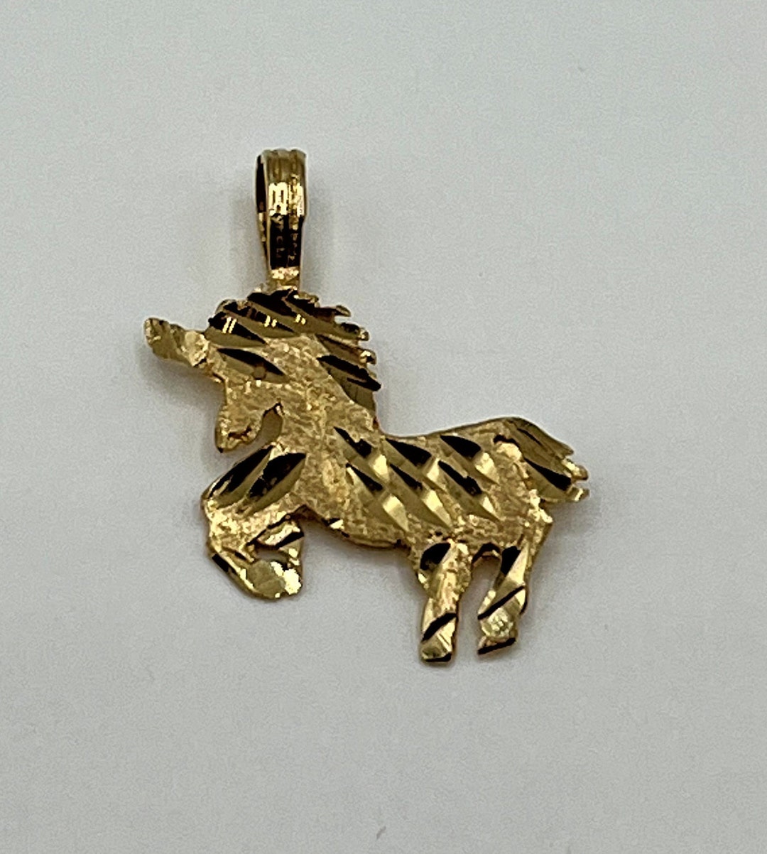 14K White Gold plated Unicorn Charm Bracelet with Crystals