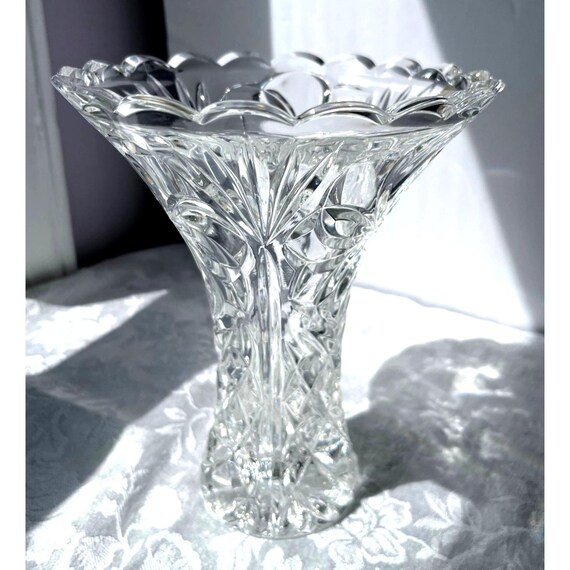 Crystal Vase 24% Lead Czech Republic by Bohemia Crystalex Clear