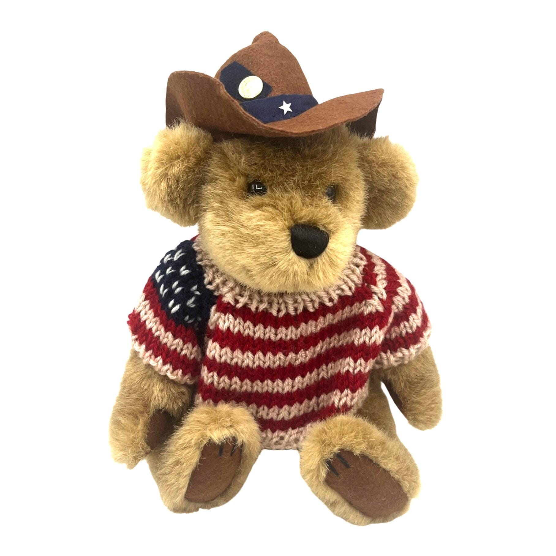 Brass Button Bear Cody Patriotic Plush Teddy With Knitted American