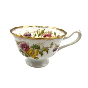 Royal Albert Bone China Floral Teacup With Gold Trim Made In England Vintage Collectible Fine Porcelain