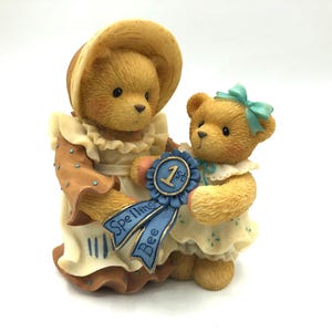 1999 Cherished Teddies Figurine, Simone and Jhodi "I've always believed in you"  Priscilla Hillman Limited Edition Collectible.