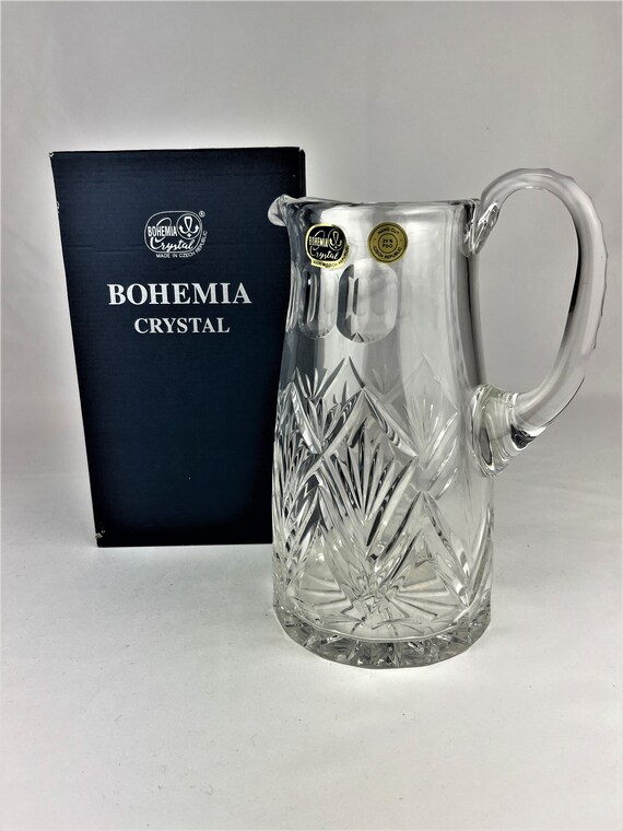 Bohemia Crystal Pitcher 24 Lead Crystal Made in Czech Etsy